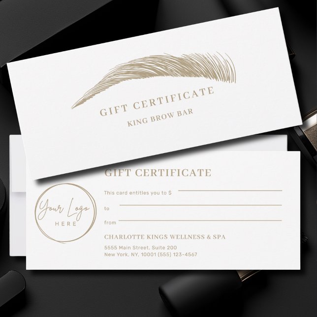 Minimalt Ögonbryn Logo Presentkort (Minimal Eyebrow Custom Logo Gift Certificate)