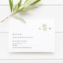 Minimalt Olive Monogram-Bröllop OSA-kort OSA Kort