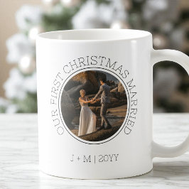 Minimalt par 2 foto vår första jul gift kaffemugg