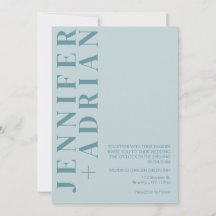 Minimalt Pastel Blue-bröllopskort