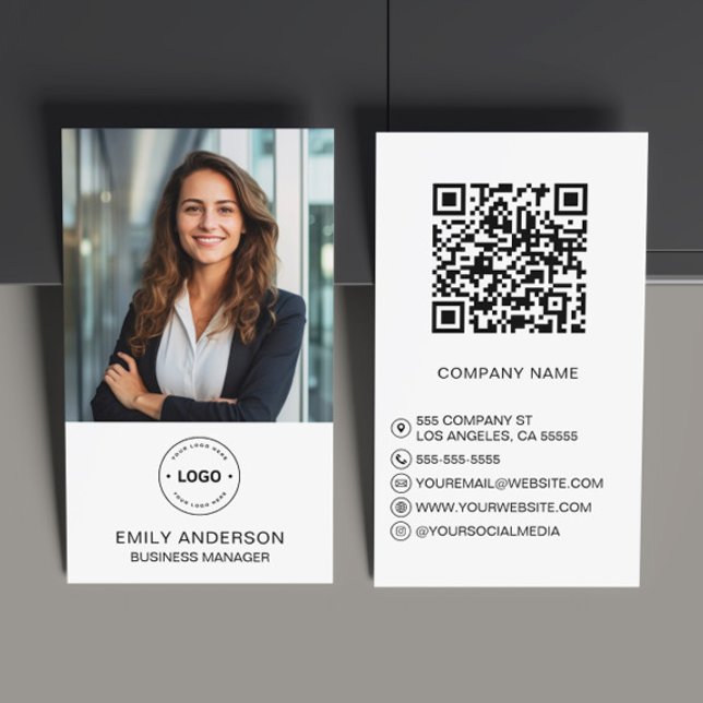 Minimalt Personligt Fotologo Affärs Kort (Minimal Personalized Photo Logo Business Card by MINTIC DESIGN STUDIO)