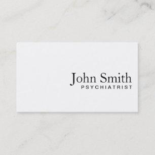 Minimalt Plain White Psychiatrist-Affärskort Visitkort