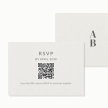 Minimalt QR-svarskort för bröllop