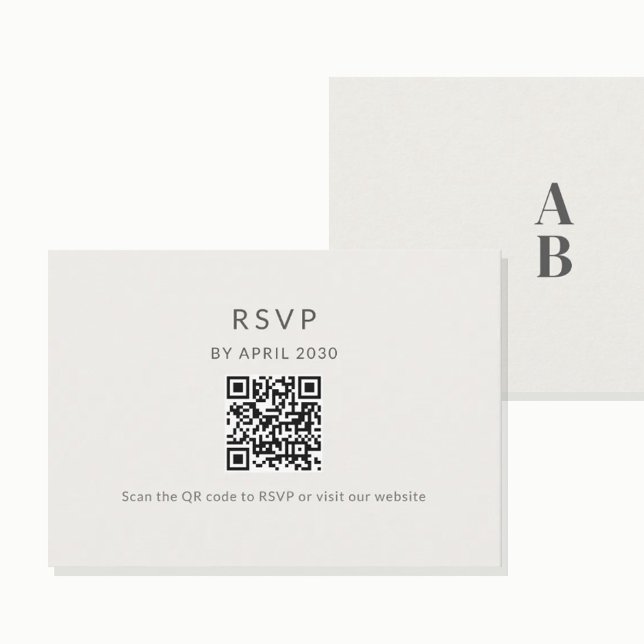 Minimalt QR-svarskort för bröllop OSA Kort (Skapare uppladdad)