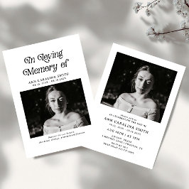 Minimalt retro-funktionellt foto i överhoppningsmi inbjudningar