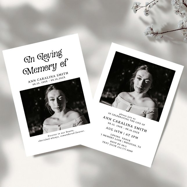 Minimalt retro-funktionellt foto i överhoppningsmi inbjudningar (Skapare uppladdad)