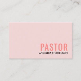 Minimalt rosa logotyp QR-kod PASTOR Visitkort