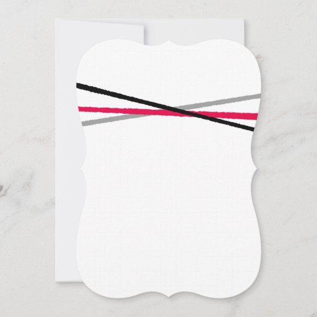 Minimalt rött svart Grått Inbjudningar (Framsida)