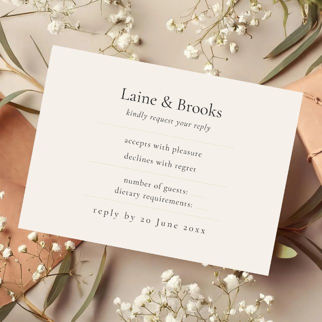 Minimalt RSVP-kort Elegant Enkel Bröllop OSA Kort (Skapare uppladdad)