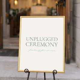 Minimalt Salviagrönt Unplugged Ceremoni Bröllopssk Poster