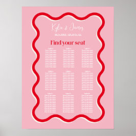 Minimalt sittdiagram för Bröllop Poster