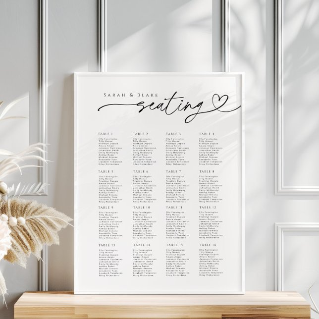 Minimalt sittdiagram för skripttypografi i Bröllop Poster (Skapare uppladdad)