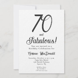 Minimalt sjuttio och fantastisk 70-årsfest inbjudningar