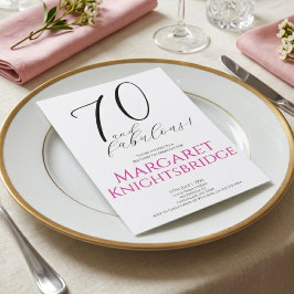 Minimalt Sjuttio och Fantastisk 70-årsfest Inbjudningar