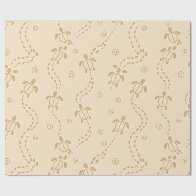 Minimalt Sköldpadds-spår Mönster Presentpapper (Platt)
