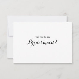 Minimalt skript blir mitt Bridesmaid-kort Tack Kort