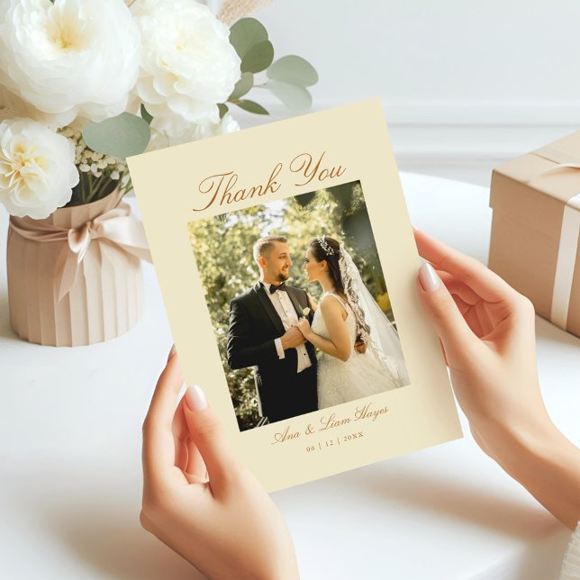 Minimalt skript för elegant Arch-foto Tack Kort (Skapare uppladdad)