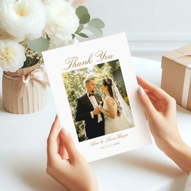 Minimalt skript för elegant Arch-foto Tack Kort (Skapare uppladdad)