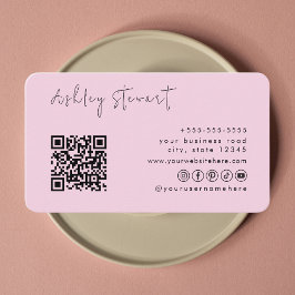 Minimalt skript för professionellens Rosa Qr-Logot Visitkort
