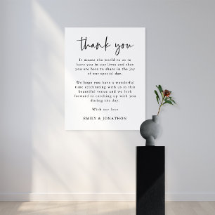 Minimalt skript Tack Brev till Bröllop Guests Poster