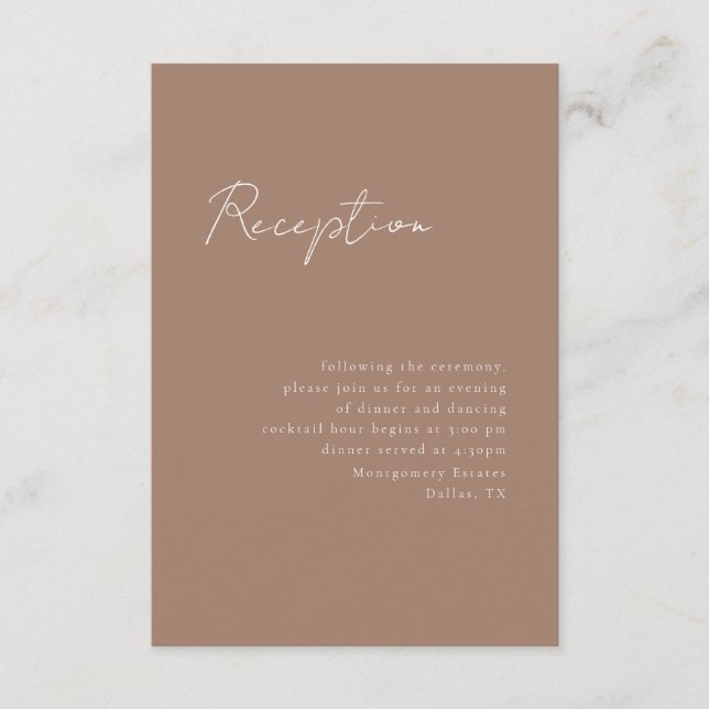 Minimalt skriptmottagningskort tilläggskort (Framsida)