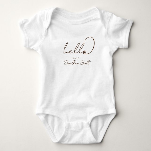Minimalt skrivet Hejsan Baby  T Shirt (Framsida)
