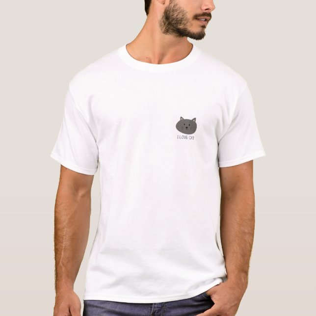 Minimalt sött kattillustrations-T-shirt – “JAG ÄLS T Shirt (Framsida)