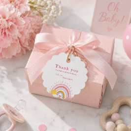 Minimalt Sött Rosa Regnbåge Sol Baby Shower Tacksa Gåvor Etiketter