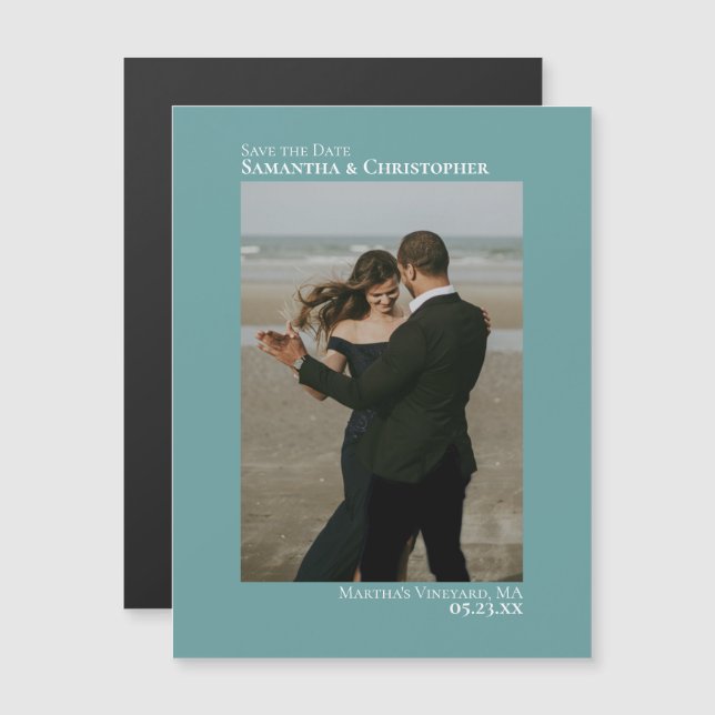 Minimalt spara Lodrät Datum för fotoskalmagnet (Fram/baksida)