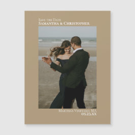 Minimalt spara Lodrät Foto Tan Magnet (datum)