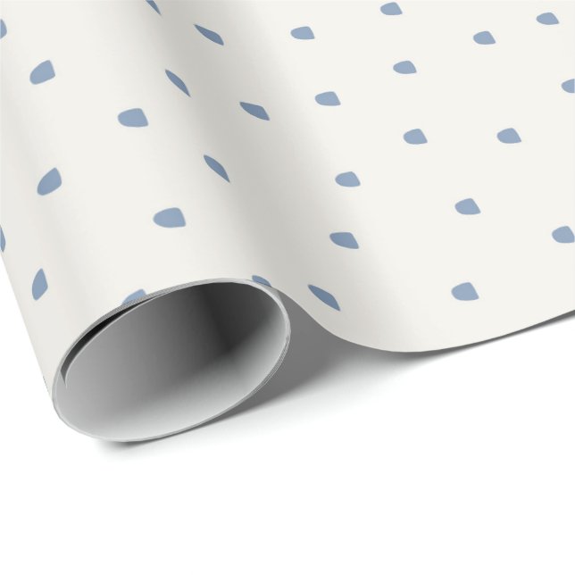 Minimalt spridd småstensblått mönster presentpapper (Rullad Hörn)