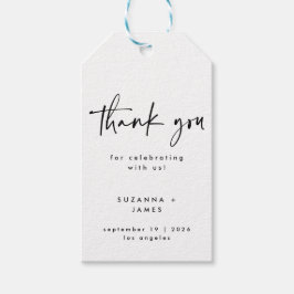 Minimalt svart vitt geometriskt handskrivet skript presentetikett