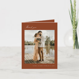 Minimalt tack för fotnotkortet Bröllop Kort