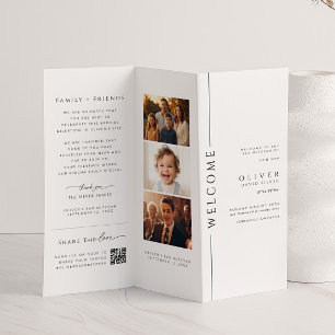 Minimalt trefaldigt Pub Mitzvah-program med foto