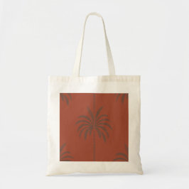 Minimalt tropiskt palmtreemuster terrakotta tygkasse