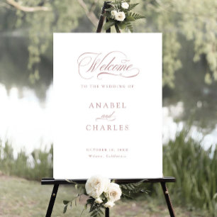 Minimalt välkomsttecken för elegant Script Calligr Poster