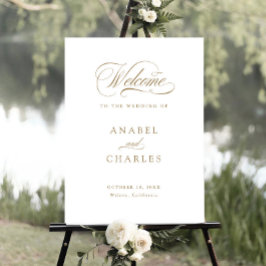 Minimalt välkomsttecken för elegant Script Calligr Poster