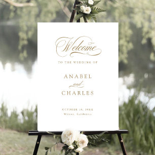 Minimalt välkomsttecken för elegant Script Calligr Poster