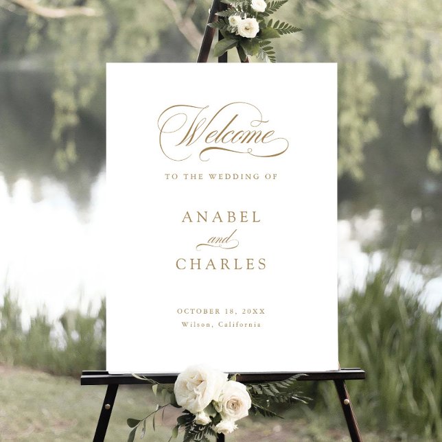 Minimalt välkomsttecken för elegant Script Calligr Poster (Skapare uppladdad)