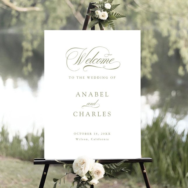 Minimalt välkomsttecken för elegant Script Calligr Poster (Skapare uppladdad)