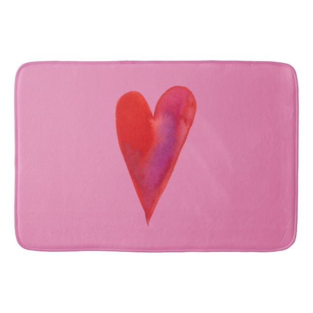 Minimalt vattenfärgshjärta badrumsmatta (Framsidan)