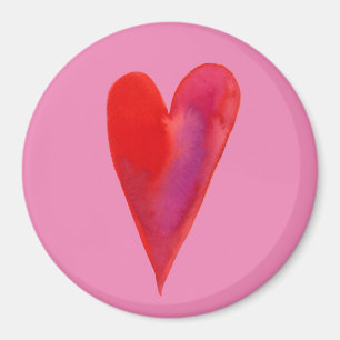 Minimalt vattenfärgshjärta magnet