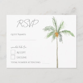 Minimalt Vattenfärgspalmträd RSVP-brevkort Inbjudan Vykort