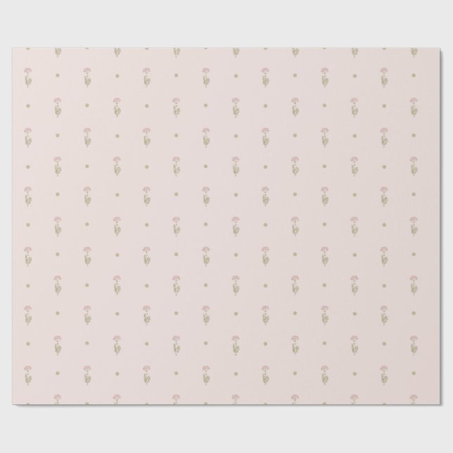Minimalt vildblommotiv med prickar presentpapper (Platt)
