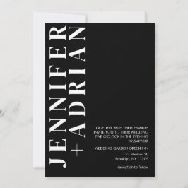 Minimalt visitkort för svart bröllopsinbjudan inbjudningar