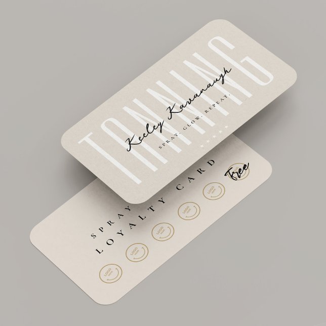 Minimalt visitkort för Tan Tanning Specialist Loya (Minimal Sand Tan Tanning Specialist Loyalty Card
)
