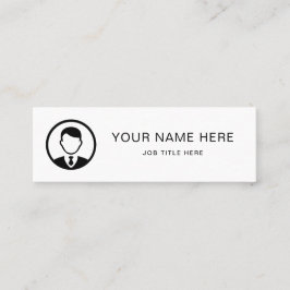 Minimalt vitt Mini-Telefonkort med svart skript