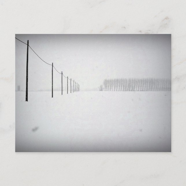 Minimalt vykort för Snö (Framsida)