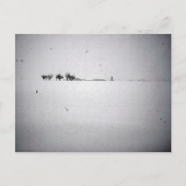 Minimalt vykort för Snö (Framsida)