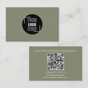 Minimera din Logotyp här Sage Grönt QR-kod Visitkort
